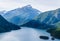 Beautiful Diablo lake in the mountains Washington state USA