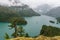 beautiful Diablo lake in the mountains Washington state USA