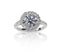 Beautiful diamond wedding engagment band ring solitaire with multiple halo stones