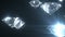 Beautiful Diamonds flying with Matte in Looped animation.