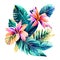 Beautiful digital matte painting of whimsical botanical illustration. Generative AI