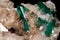 Beautiful Dioptase Crystals in Calcite matrix stone