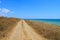 Beautiful dirt road by the sea