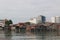 Beautiful distant shot from George Town pier on Penang Island, Malaysia