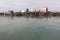 Beautiful distant shot from George Town pier on Penang Island, Malaysia