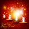 Beautiful diwali card design in shiny glowing red color b