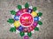 Beautiful Diwali rangoli on the floor