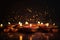 Beautiful diya lamps lit during Diwali celebration, closeup, Diwali festival of lights background, AI Generated
