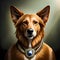 Beautiful dog wearing jewelry illustration - ai generated image