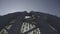 Beautiful domed structure. Stock footage. White air beams in dome structure. Top view of domed circus building on