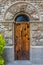 Beautiful door design in the village of Besalu Catalonia, Spain