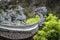 Beautiful dragon sculpture in buddhist temple in Trang An, Ninh Binh, Vietnam