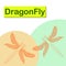 Beautiful dragonflies with sign. Hand drawn vector illustration.