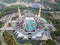 Beautiful and dramatic aerial view of The Federal Territory Mosque