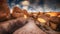 Beautiful and dramatic ancient rock formation in Spitzkoppe, Namibia.