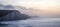 Beautiful dramatic foggy Winter sunrise Seven Sisters cliffs lan