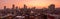 A beautiful and dramatic panoramic photograph of the Johannesburg inner city skyline