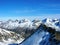 Beautiful dramatic snowy winter landscape in the mountains