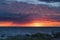 Beautiful drammatic sunset with rocks and beautiful sky.