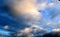 Beautiful and dramtic thunderstorm cloud formations hgih in the sky