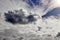 Beautiful and dramtic thunderstorm cloud formations hgih in the sky