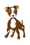 Beautiful drawn portrait of a cute little dog of the dog breed Jack-Russell