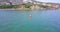 Beautiful Drone Circling video of orange buoy in the sea