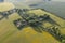 Beautiful drone landscape image over lush green Summer English countryside during late afternoon light