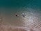 Beautiful drone photo of 2 boats off the Coromandel islands, Auckland New Zealand