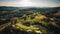 Beautiful drone photo of a golf resort summertime - Generative AI