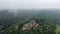 Beautiful drone view of the ruined medieval castle of Montaigle Castle in Belgium