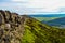 Beautiful dry stone walls of the Peak District along Derwent Edge, Peak District National Park