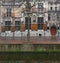 A beautiful Dutch heraldic house wall with coat of arms and numerous elements of decor