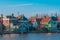 Beautiful Dutch scenery panorama of Zaanse Schans village in Netherlands in spring time.