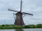 Beautiful dutch windmill landscape at Kinderdijk