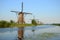 Beautiful dutch windmill landscape at Kinderdijk in the Netherlands