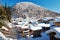 The beautiful dwellings with snow and mountains