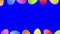 Beautiful Easter background with rolling eggs. Blue screen, loop