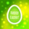 Beautiful Easter egg on green background with glow and bokeh par