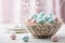 Beautiful easter pastel light background with soft colors and glowing spring atmosphere