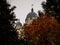 beautiful eastern church in fall - autumn leaves