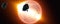 Beautiful Eclipse with meteorite shower. Realistic 3D rendering, High quality  Eclipse planet, galactic, cosmos