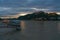 Beautiful Ehrenbreitstein fortress in the evening over the Rhine river in Koblenz, Germany