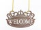 Beautiful Elegant Metallic Brown Welcome Sign for interior and Outdoor Design in White Isolated Background 03