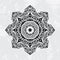 Beautiful and elegant monochromatic and black symmetrical mandala designs on abstract Gray background
