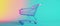 A beautiful and elegant shopping cart in light beige pastel tones, against a plain colored background. Generative AI