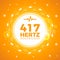 Beautiful Emblem of 417 Hertz. Solfeggio Frequency. Isolated Vector Illustration