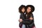 beautiful embracing mother and daughter in leather jackets and hats mother and daughter