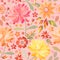 Beautiful embroidery seamless pattern with flowers on light pink background