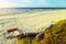 Beautiful empty Baltic beach. Scenic picturesque summer seascape.